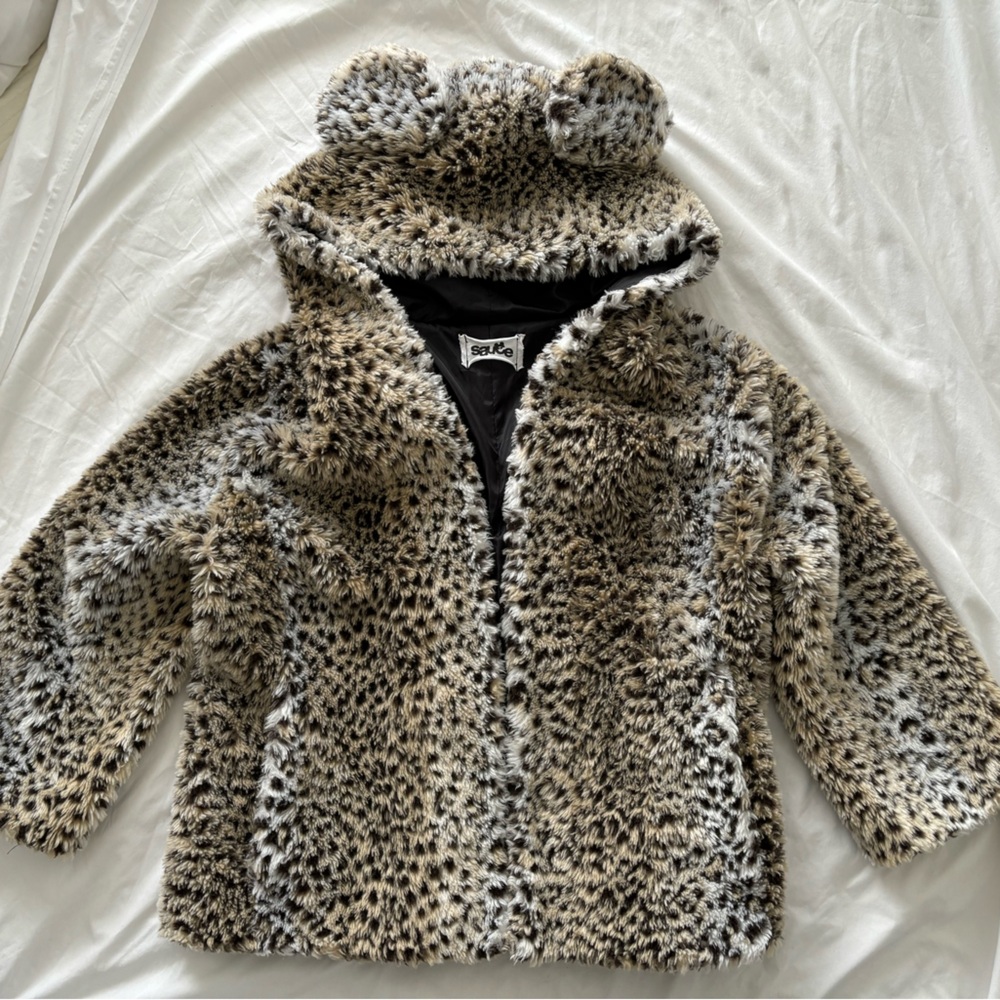 Leopard faux fur hooded jacket - Picture 2 of 9